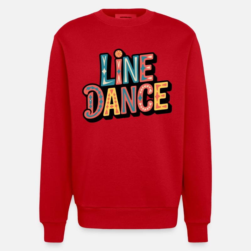 Line Dance Schriftzug: Farbexplosion - Heavyweight Oversized Organic Crew Neck Made in EU - Rot