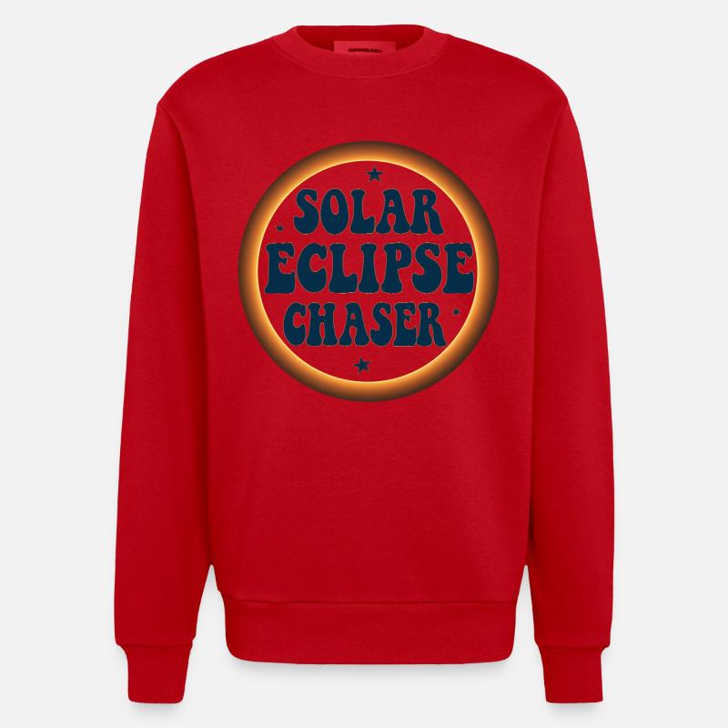 Solar eclipse chaser - Heavyweight Oversized Organic Crew Neck Made in EU - red