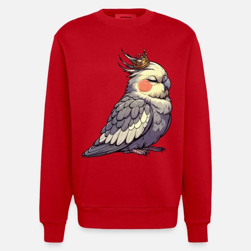 Calopsitte Calopsitte Calopsitte Oiseau calopsitte - Sweat bio épais oversize fabriqué en UE - rouge
