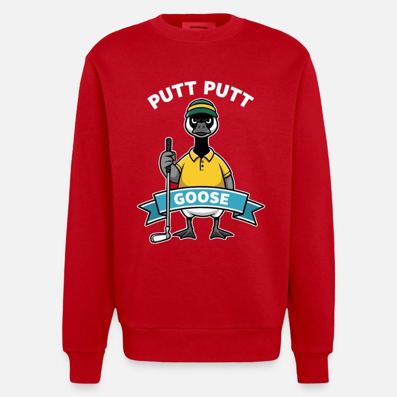 Golf lustige Gans - Heavyweight Oversized Organic Crew Neck Made in EU - Rot