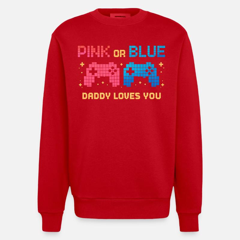 Contrôleur de pixels rose ou bleu - Sweat bio épais oversize fabriqué en UE - rouge