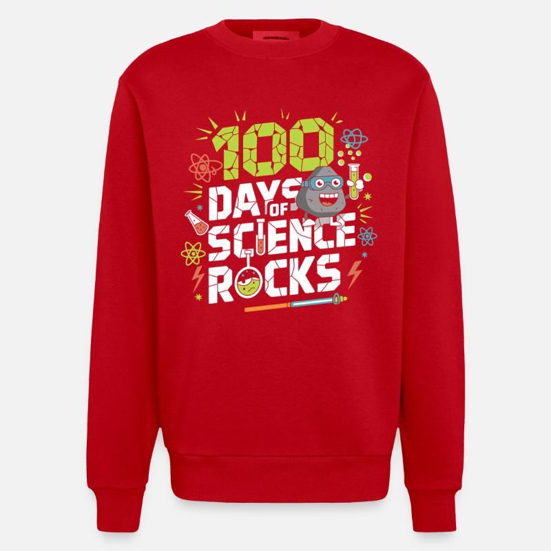 100 Jours de Science Rock - Sweat bio épais oversize fabriqué en UE - rouge