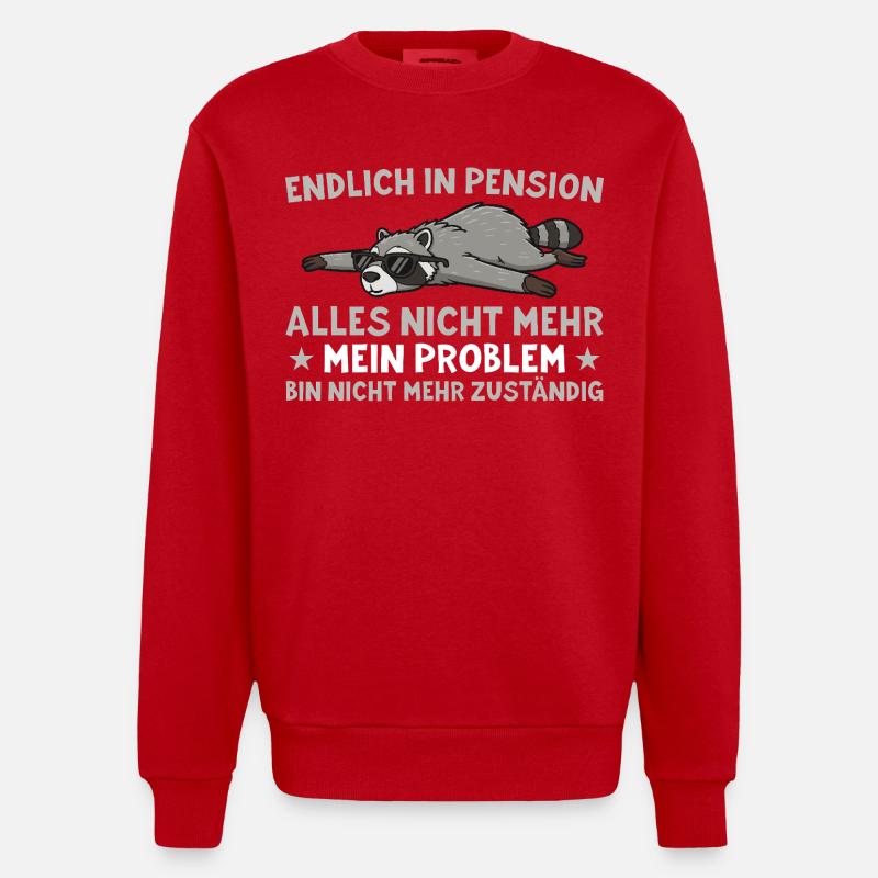 Pension Waschbär Non responsable - Sweat bio épais oversize fabriqué en UE - rouge