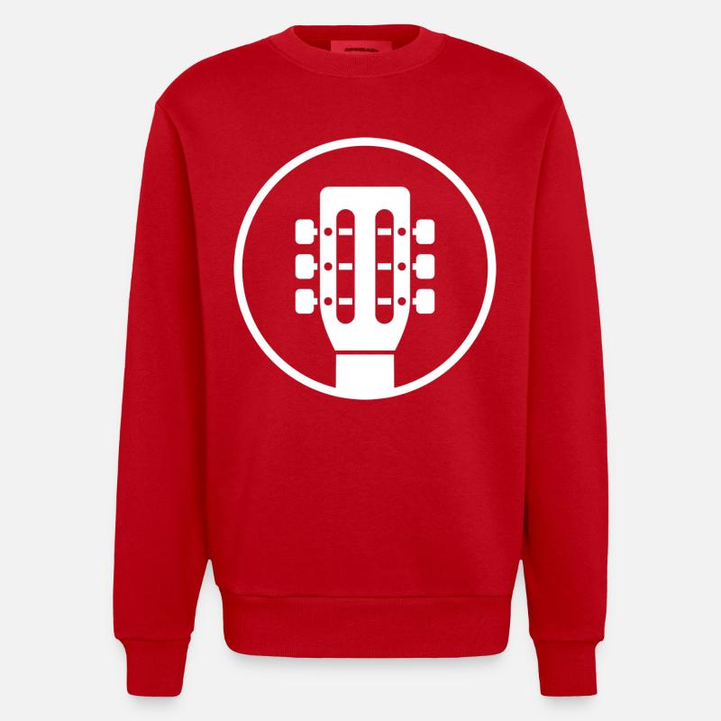Gitarrenkopf-Emblem - Heavyweight Oversized Organic Crew Neck Made in EU - Rot