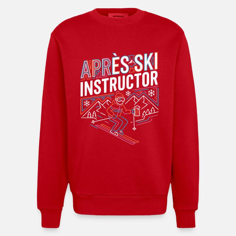 APRrès Ski Instructor - Heavyweight Oversized Organic Crew Neck Made in EU - red