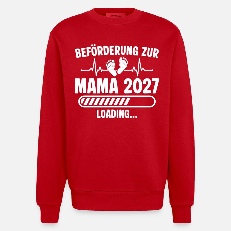 Annoncez la future future maman 2027 - Sweat bio épais oversize fabriqué en UE - rouge