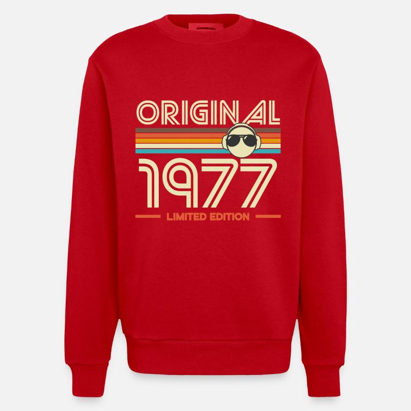 Original 1977 Édition Limitée - Sweat bio épais oversize fabriqué en UE - rouge