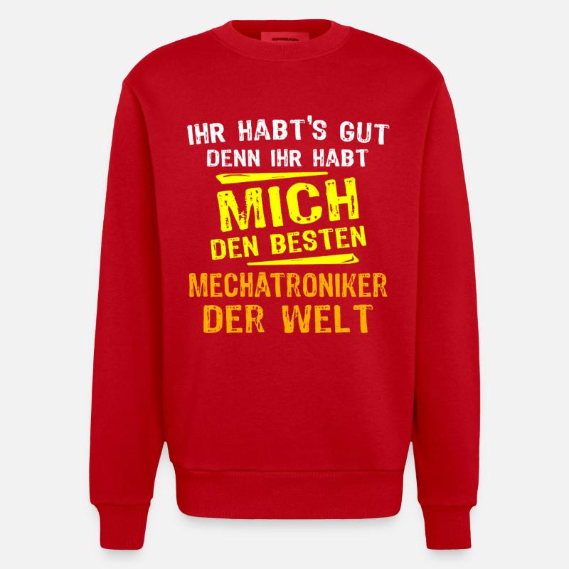Mechatroniker Geschenk - Heavyweight Oversized Organic Crew Neck Made in EU - Rot