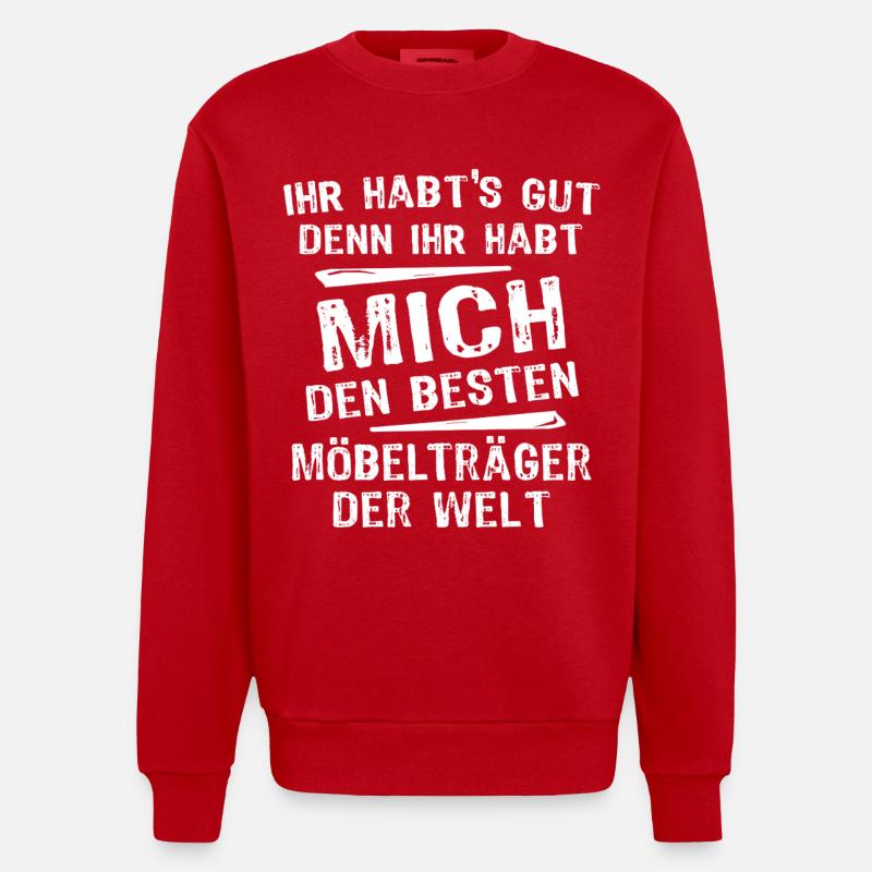 Möbelträger - Heavyweight Oversized Organic Crew Neck Made in EU - Rot