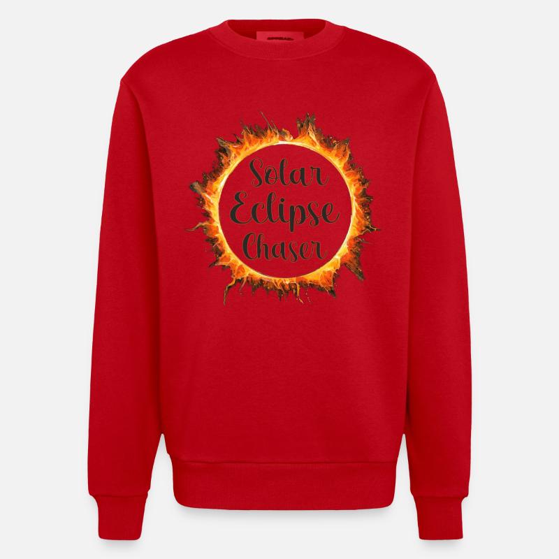 Solar eclipse chaser - Heavyweight Oversized Organic Crew Neck Made in EU - red