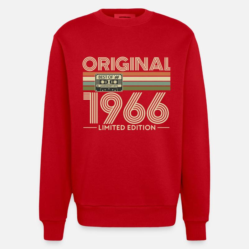 Original 1966 Limited Edition - Heavyweight Oversized Organic Crew Neck Made in EU - red