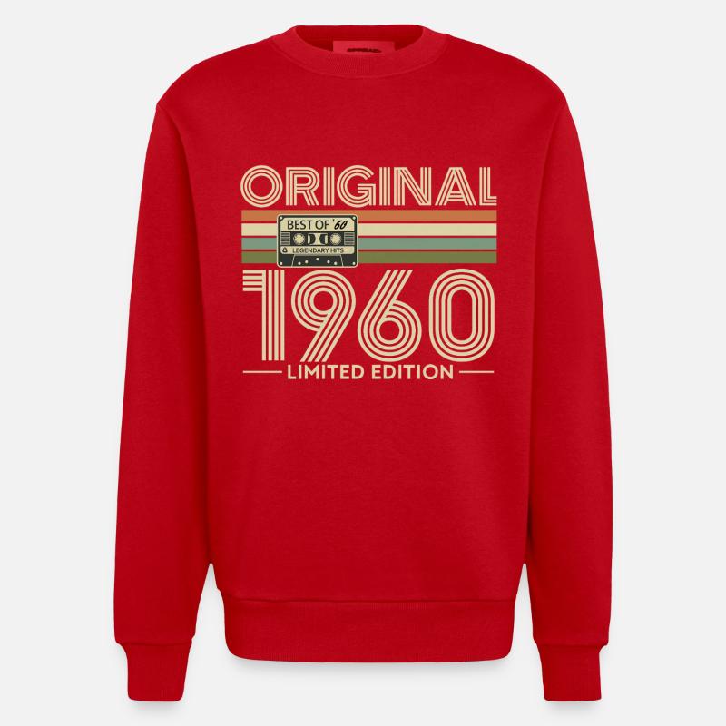Original 1960s Cassette Édition Limitée - Sweat bio épais oversize fabriqué en UE - rouge