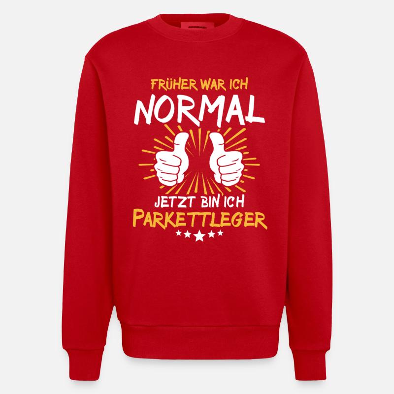 Dicton de poseur de parquet - Sweat bio épais oversize fabriqué en UE - rouge