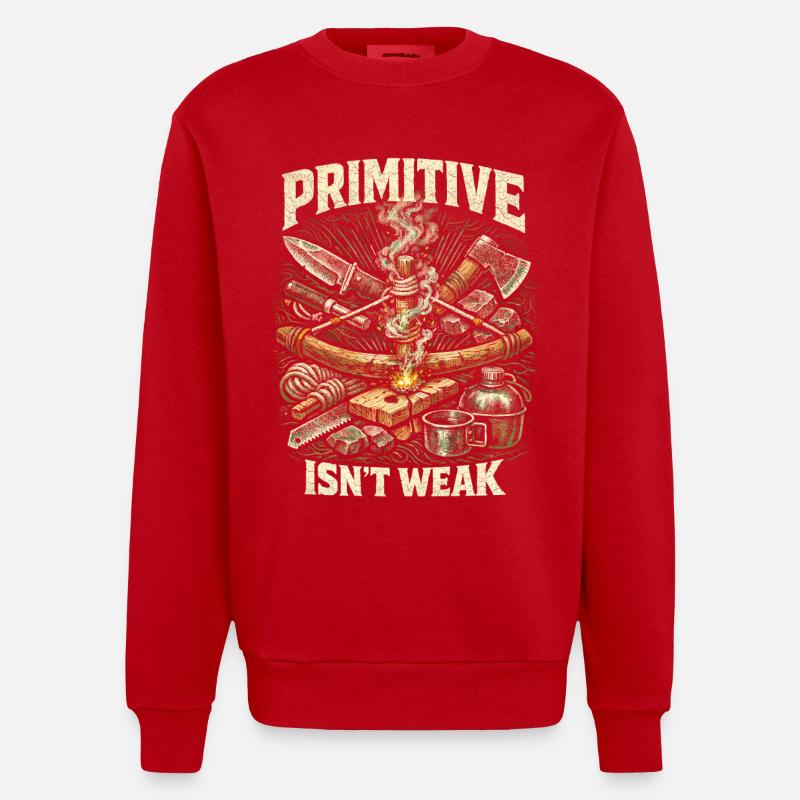 Prepper Survivalists - Heavyweight Oversized Organic Crew Neck Made in EU - red