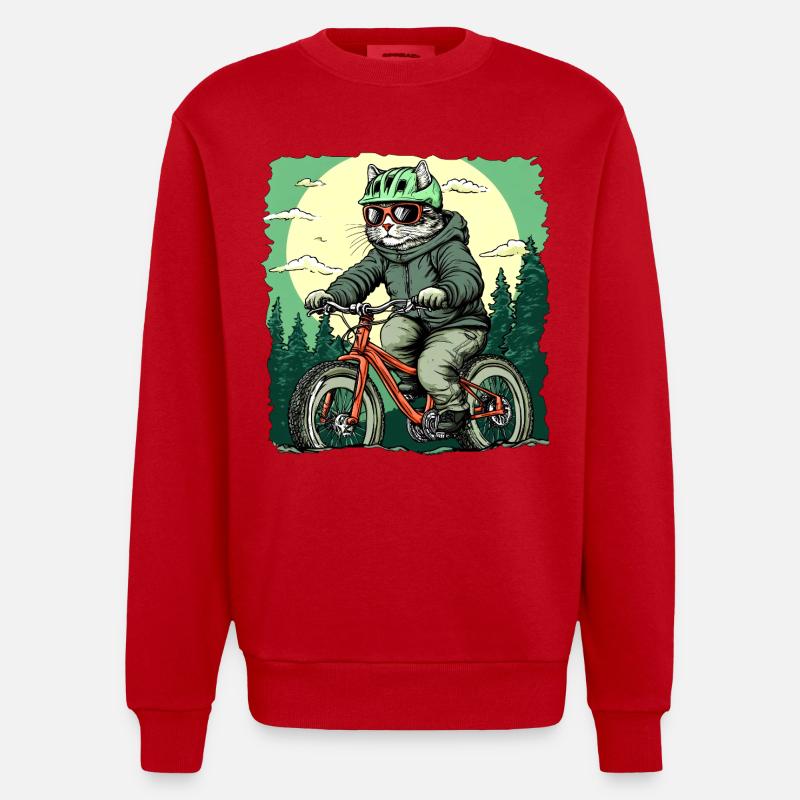Chat motard / chaton Velo - Sweat bio épais oversize fabriqué en UE - rouge