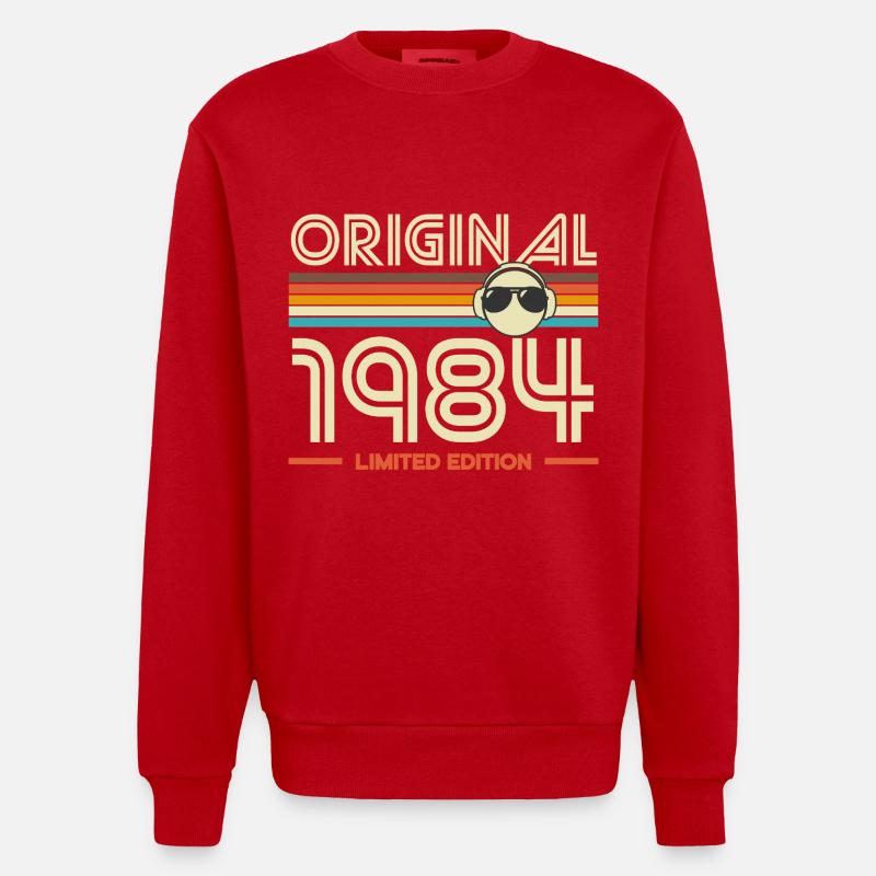 Originale Retro-Edition von 1984 - Heavyweight Oversized Organic Crew Neck Made in EU - Rot