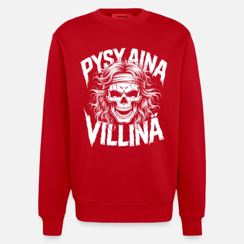 Wildschädel-Design - Heavyweight Oversized Organic Crew Neck Made in EU - Rot