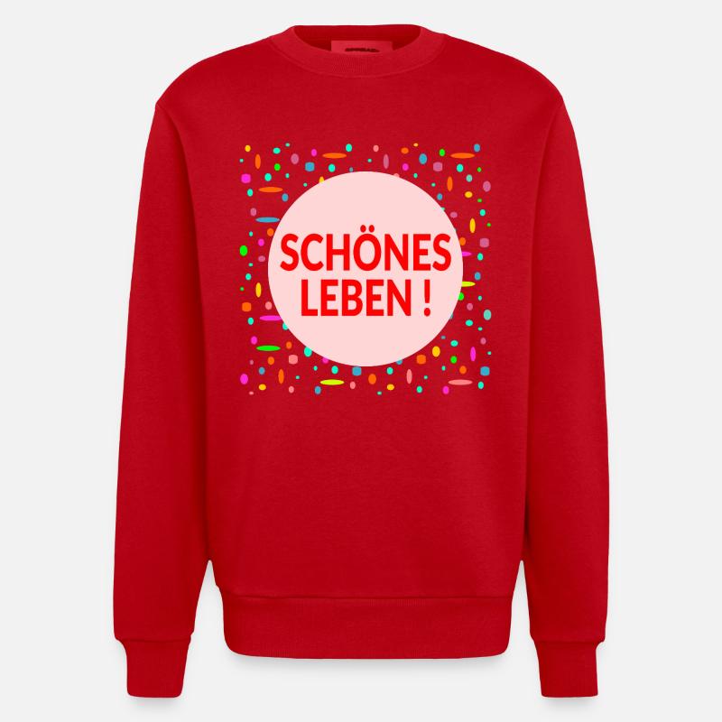 Lebensplan Schönes Leben - Heavyweight Oversized Organic Crew Neck Made in EU - Rot