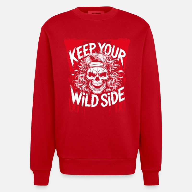 Garde ton côté sauvage - Sweat bio épais oversize fabriqué en UE - rouge