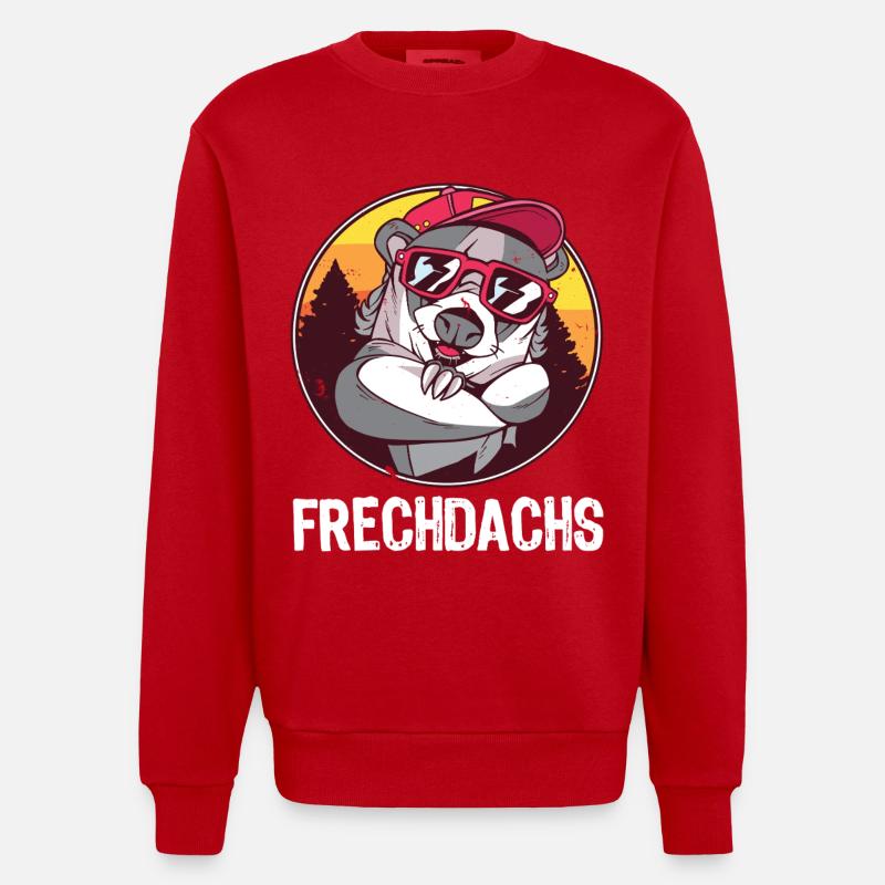 Frechdachs – Der freche Spitzbube - Heavyweight Oversized Organic Crew Neck Made in EU - Rot