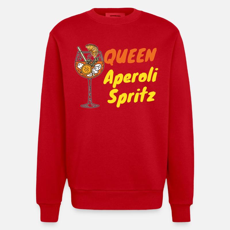 Aperoli Queen – Été, Spritz & Fun - Sweat bio épais oversize fabriqué en UE - rouge