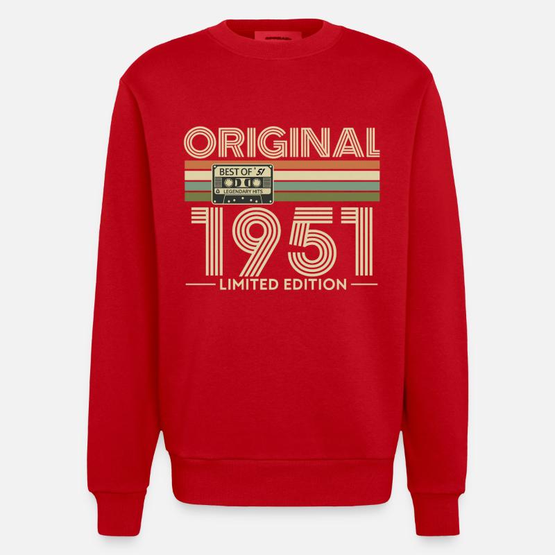 Original 1951 Limited Edition - Sweat bio épais oversize fabriqué en UE - rouge
