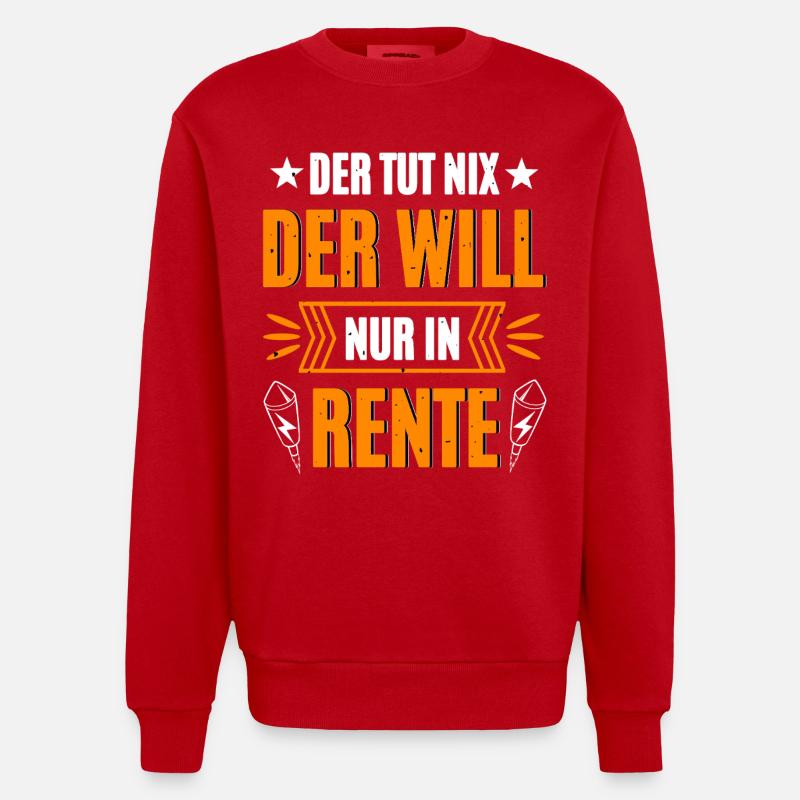 Pyro à la retraite - Sweat bio épais oversize fabriqué en UE - rouge