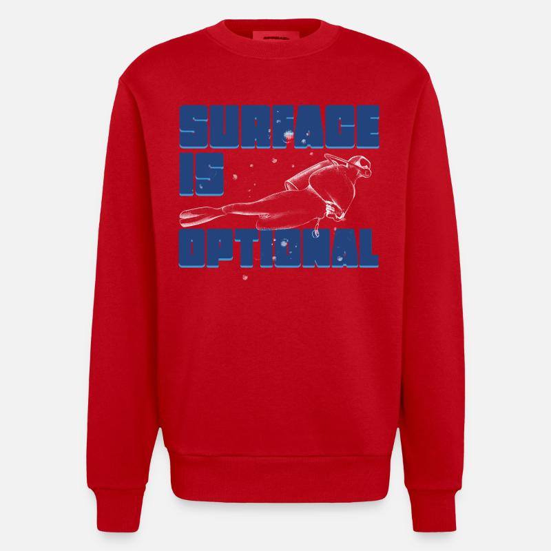 Plongeurs Plongée sous-marine Plongée - Sweat bio épais oversize fabriqué en UE - rouge