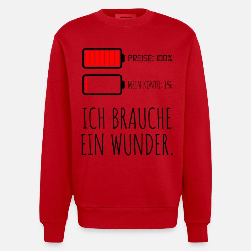 Prix, 100 % Mon compte 1 % - Sweat bio épais oversize fabriqué en UE - rouge