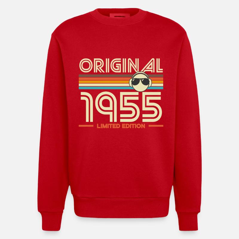 Original 1955 Édition Retro - Sweat bio épais oversize fabriqué en UE - rouge
