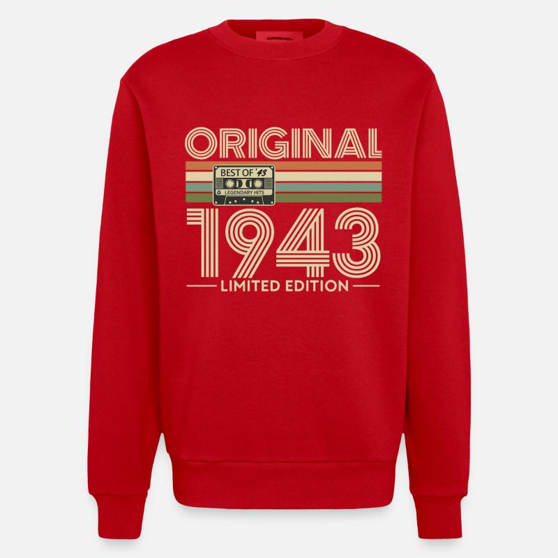 Original 1943 Édition Limitée - Sweat bio épais oversize fabriqué en UE - rouge