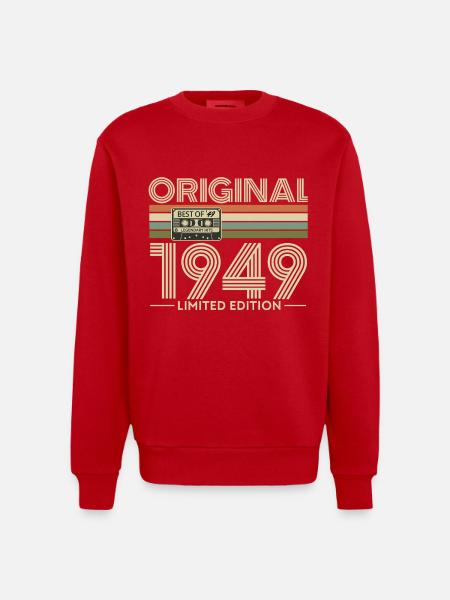 Original 1949 Limited Edition Retro - Heavyweight Oversized Organic Crew Neck Made in EU - red