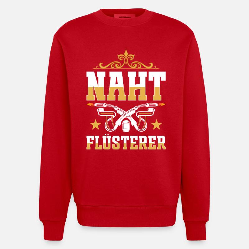 Schweißer - Naht Flüsterer - Heavyweight Oversized Organic Crew Neck Made in EU - Rot