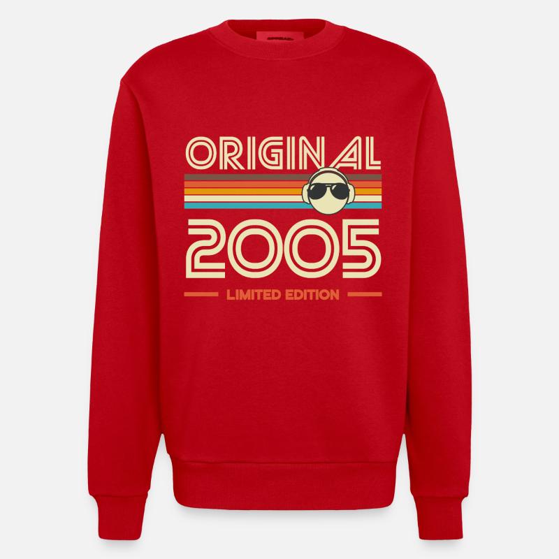 Original 2005 Limited Edition Retro - Heavyweight Oversized Organic Crew Neck Made in EU - Rot