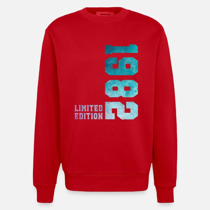 1982 Édition Limitée 44 ans anniversaire - Sweat bio épais oversize fabriqué en UE - rouge