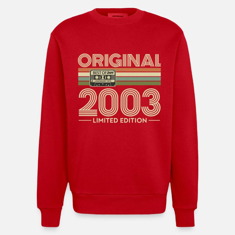 Original 2003 Édition limitée Retro - Sweat bio épais oversize fabriqué en UE - rouge