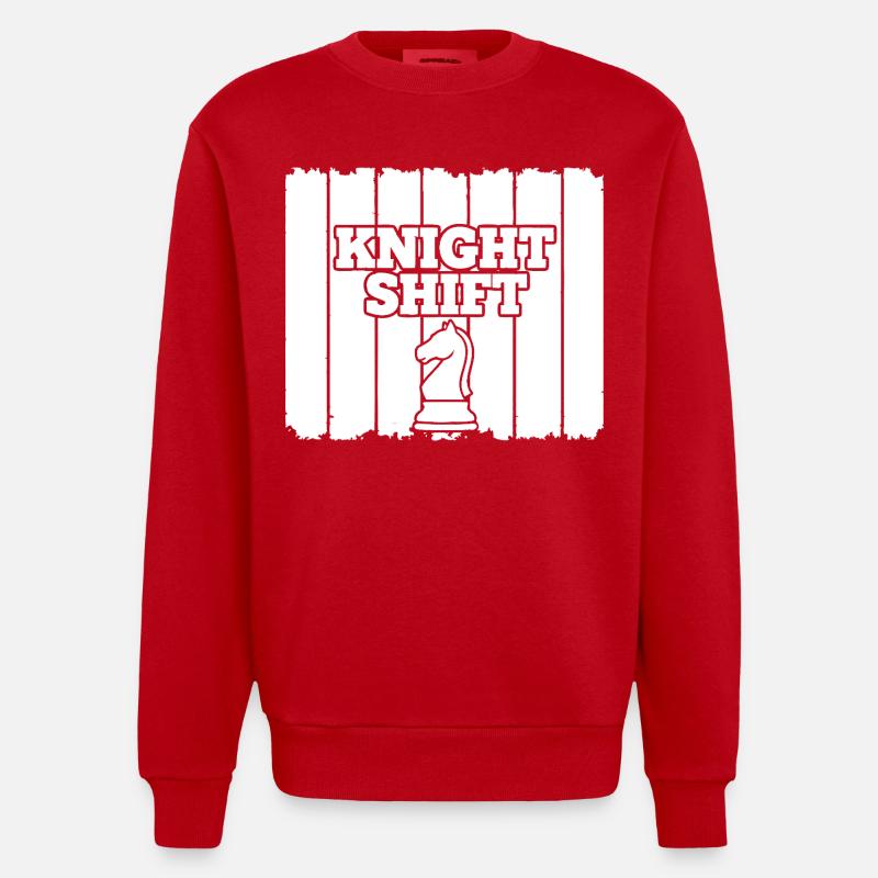 Shift du cavalier d’échecs - Sweat bio épais oversize fabriqué en UE - rouge