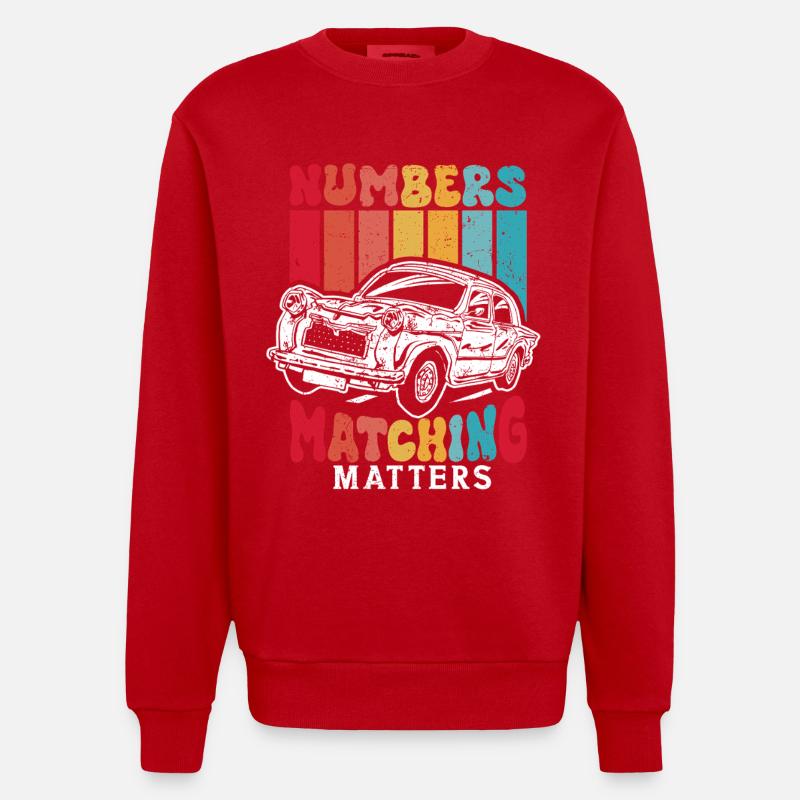 Auto Restauration Numbers Matching Matters - Heavyweight Oversized Organic Crew Neck Made in EU - Rot
