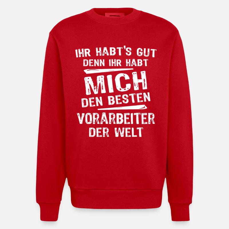 Vorarbeiter - Heavyweight Oversized Organic Crew Neck Made in EU - Rot