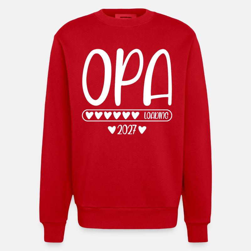 Opa 2027 loading - Heavyweight Oversized Organic Crew Neck Made in EU - Rot