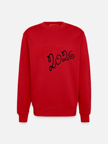 Aufsteiger 2026 Aufstieg - Heavyweight Oversized Organic Crew Neck Made in EU - Rot