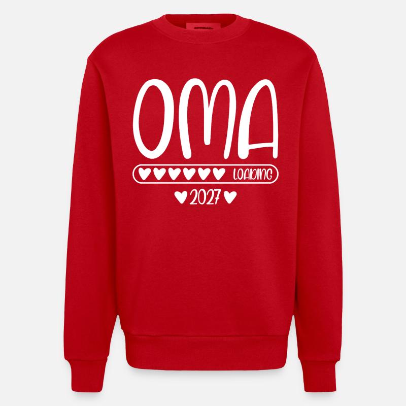 Oma 2027 loading - Heavyweight Oversized Organic Crew Neck Made in EU - Rot