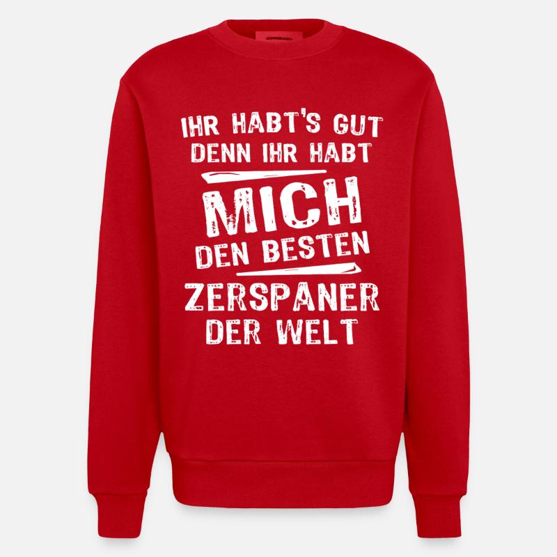 Zerspaner - Heavyweight Oversized Organic Crew Neck Made in EU - Rot