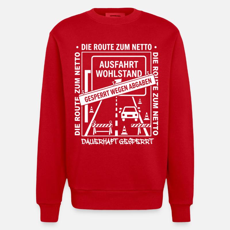 La ligne vers Netto fermée définitivement - Sweat bio épais oversize fabriqué en UE - rouge