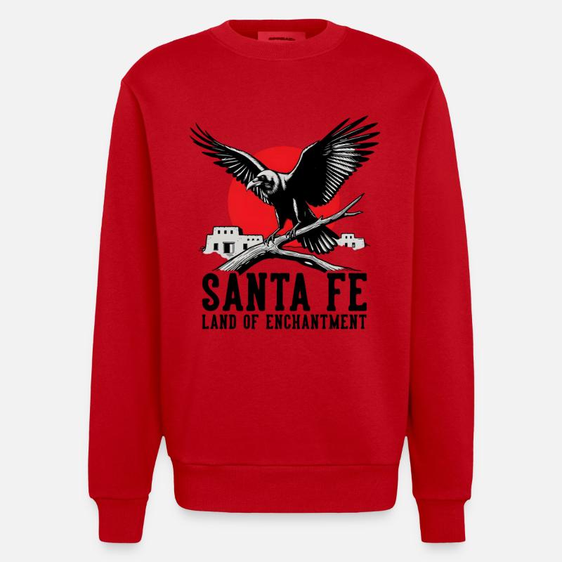 Coucher de soleil à Santa Fe - Sweat bio épais oversize fabriqué en UE - rouge