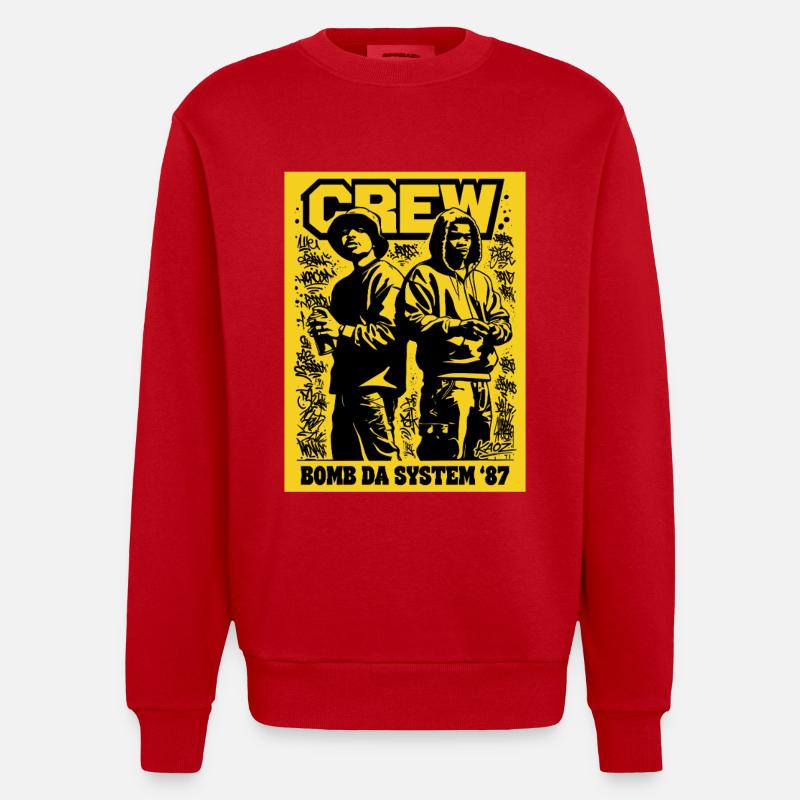 Système de bombes d’équipage 87 - Sweat bio épais oversize fabriqué en UE - rouge