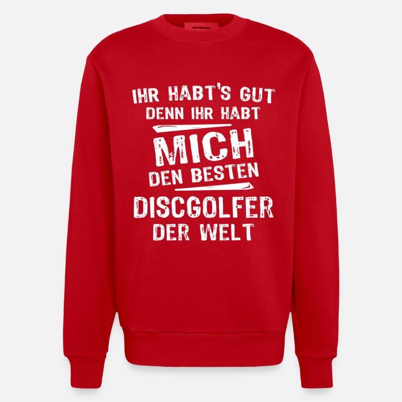 Discgolfer - Heavyweight Oversized Organic Crew Neck Made in EU - Rot