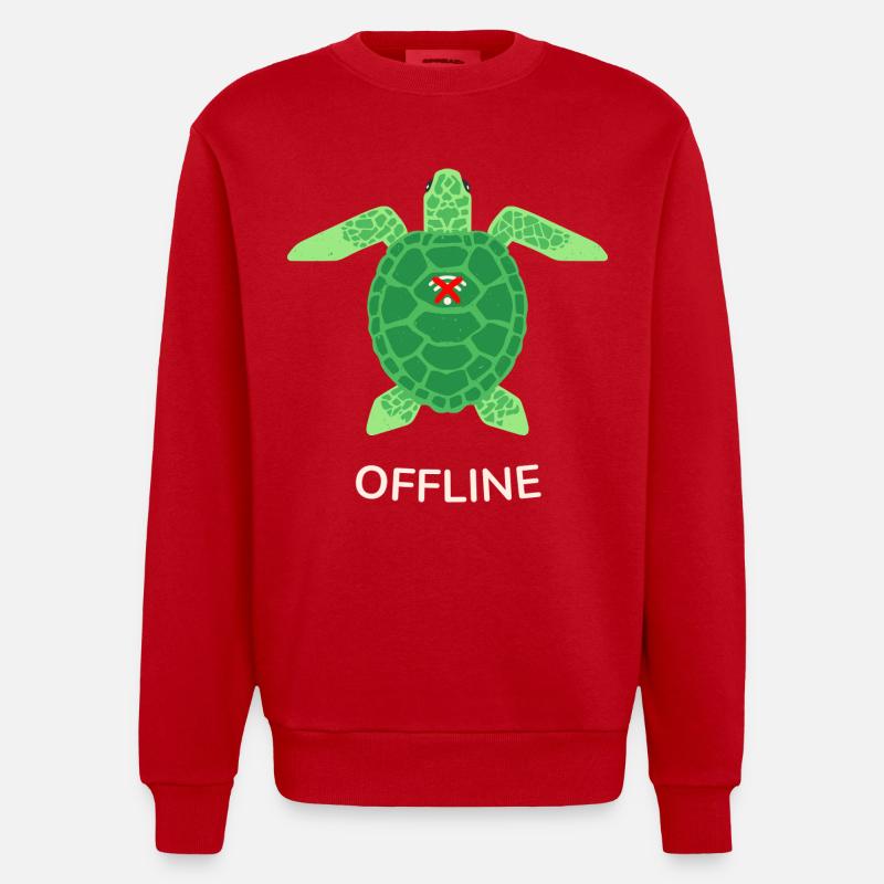 Offline-Modus Turtle - Heavyweight Oversized Organic Crew Neck Made in EU - Rot
