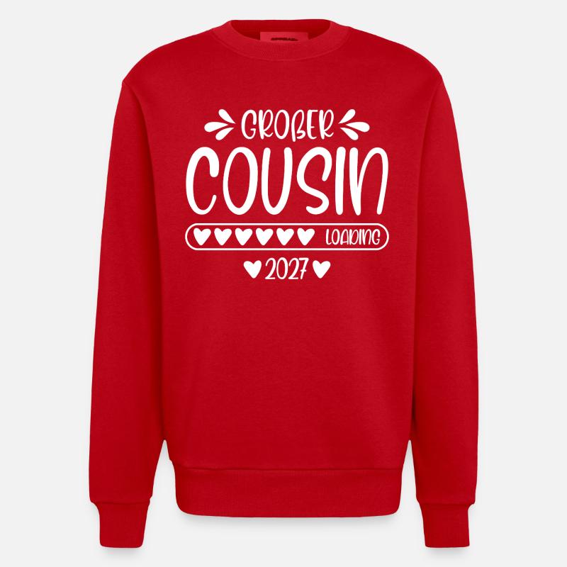 Großer Cousin 2027 loading - Heavyweight Oversized Organic Crew Neck Made in EU - Rot