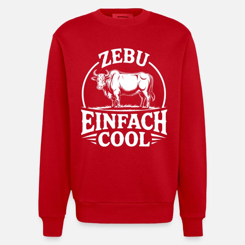 Zebu Simply Cool Logo - Sweat bio épais oversize fabriqué en UE - rouge